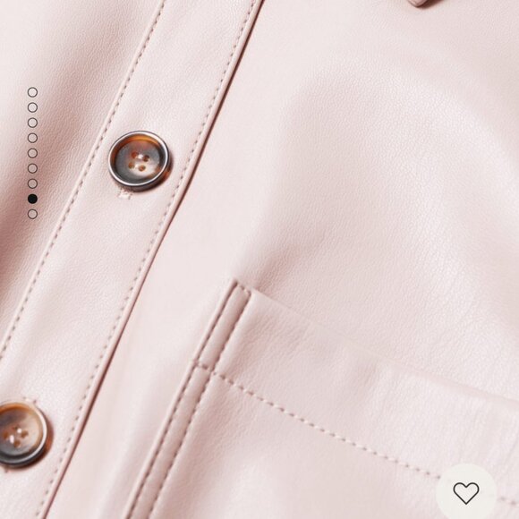 Mango Pastel Pink Faux Leather Shirt - Picture 2 of 5